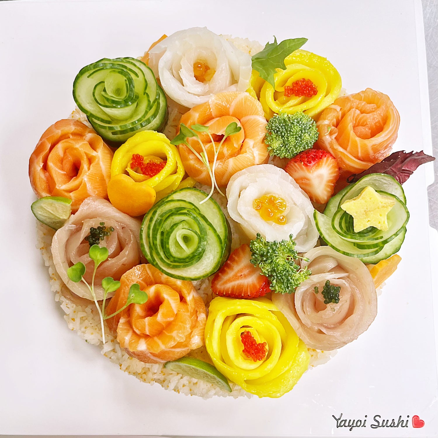 8'' Flower sushi sashimi cake - Yayoi Sushi