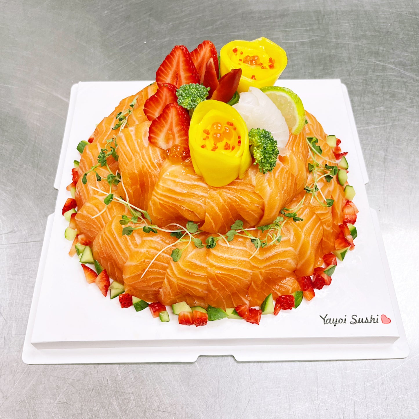 8'' Salmon sashimi cake - Yayoi Sushi