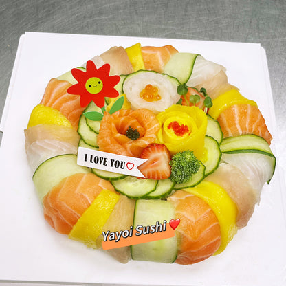 8'' Rainbow sashimi cake - Yayoi Sushi