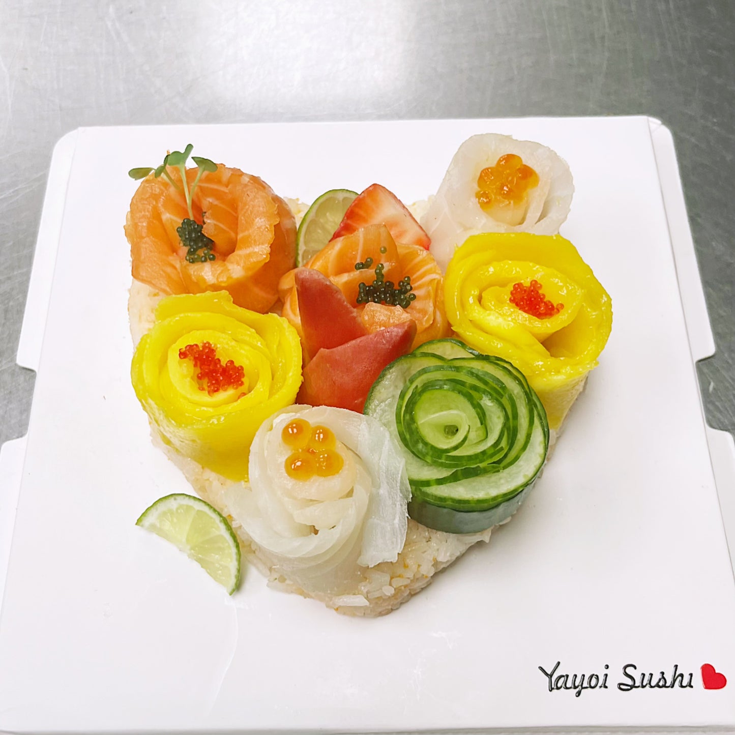 6'' Heart shaped sashimi cake - Yayoi Sushi