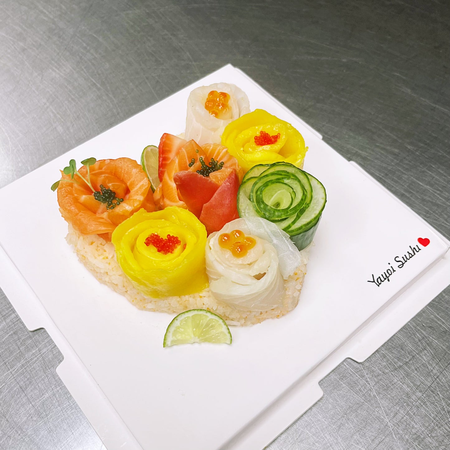 6'' Heart shaped sashimi cake - Yayoi Sushi