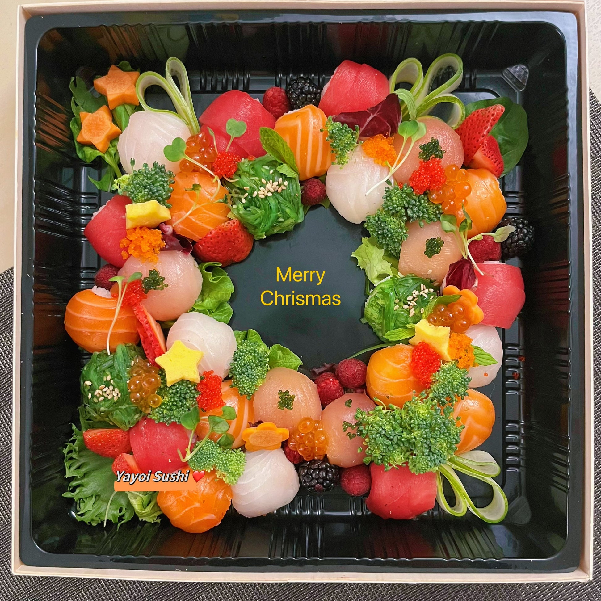 Christmas Wreath Sushi Platter - Yayoi Sushi