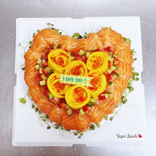 8'' Heart shaped Salmon sashimi cake - Yayoi Sushi