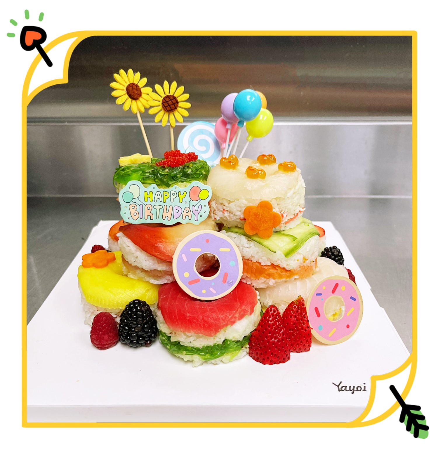 8'' Delux Donut sushi cake - Yayoi Sushi