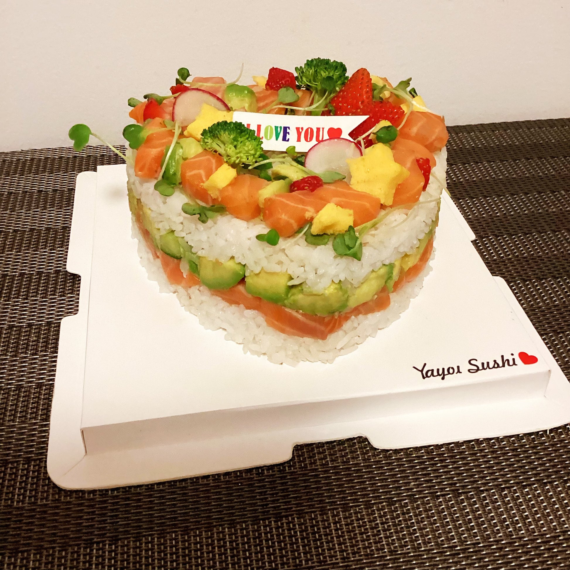 6'' Sunshine Heart- Shaped Sushi Cake - Yayoi Sushi