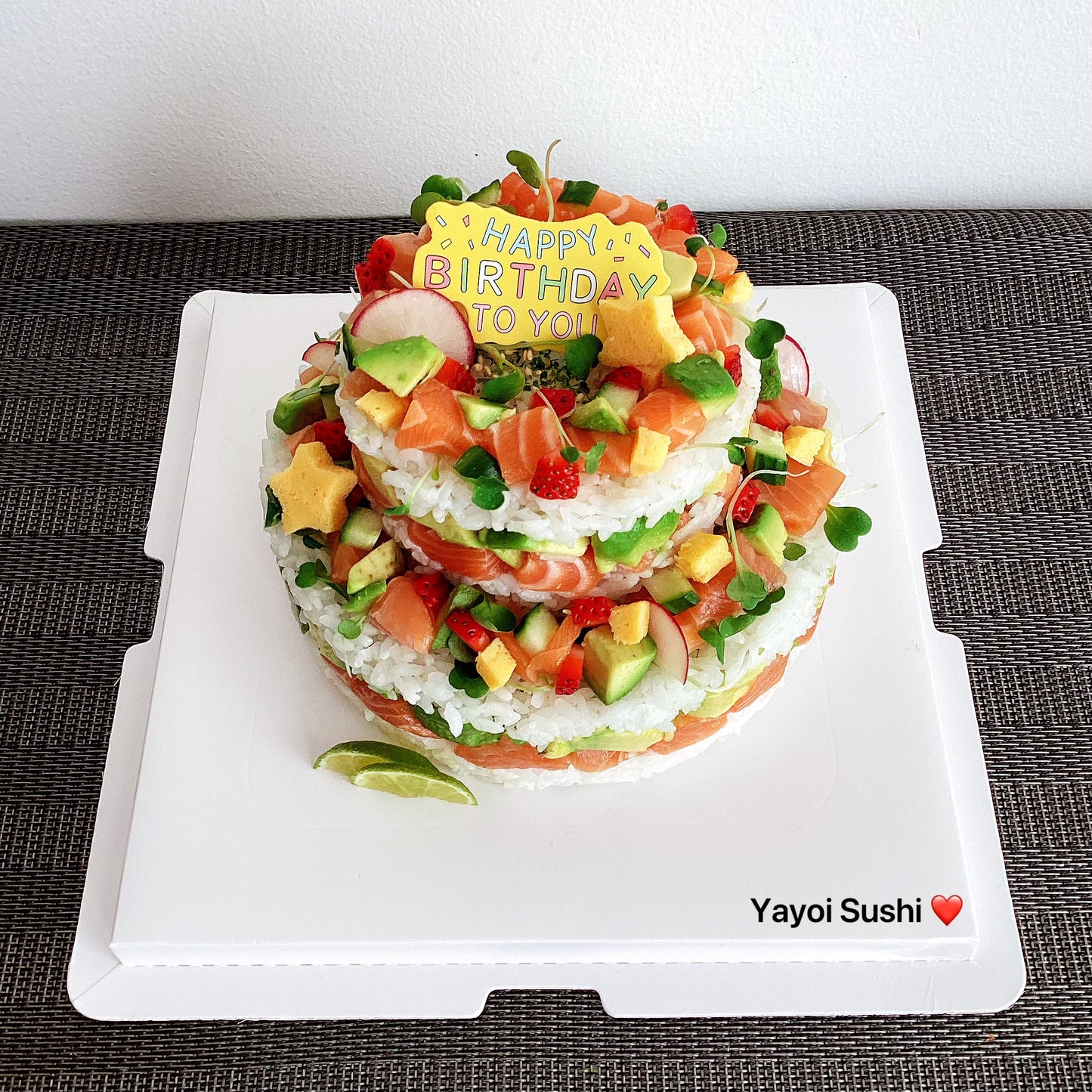 Double Layer 6'' Sunshine Sushi Cake - Yayoi Sushi