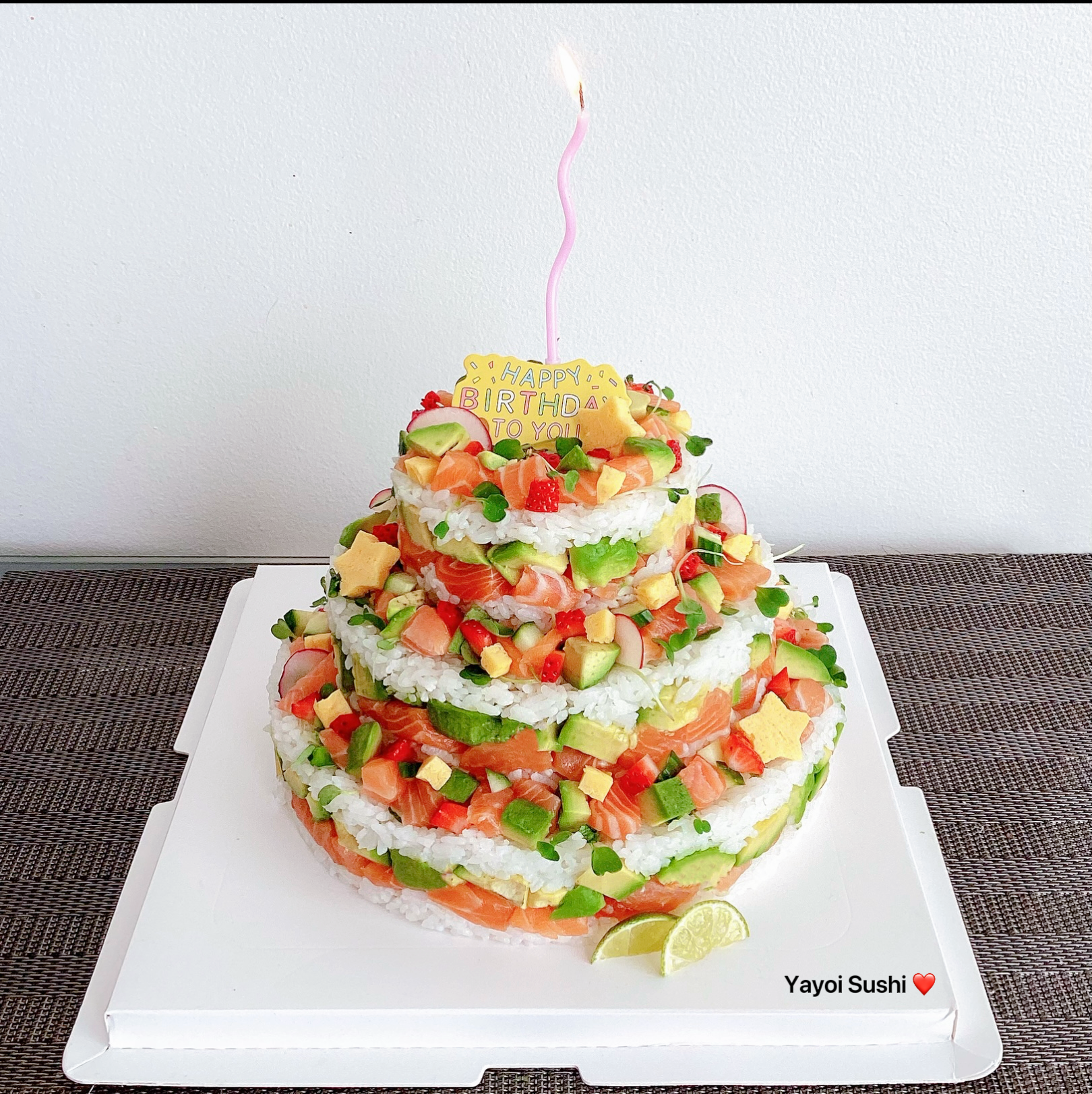 Three Layer 8'' Sunshine Sushi Cake - Yayoi Sushi