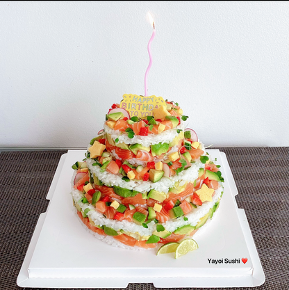 Three Layer 8'' Sunshine Sushi Cake - Yayoi Sushi